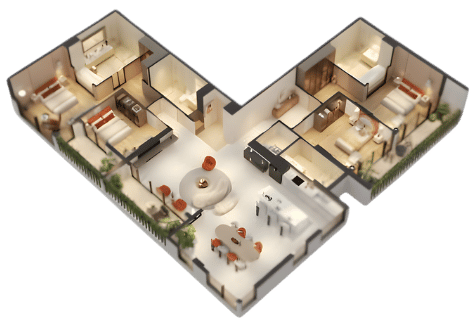 THE NEST - PENTHOUSE - LAYOUT 3D