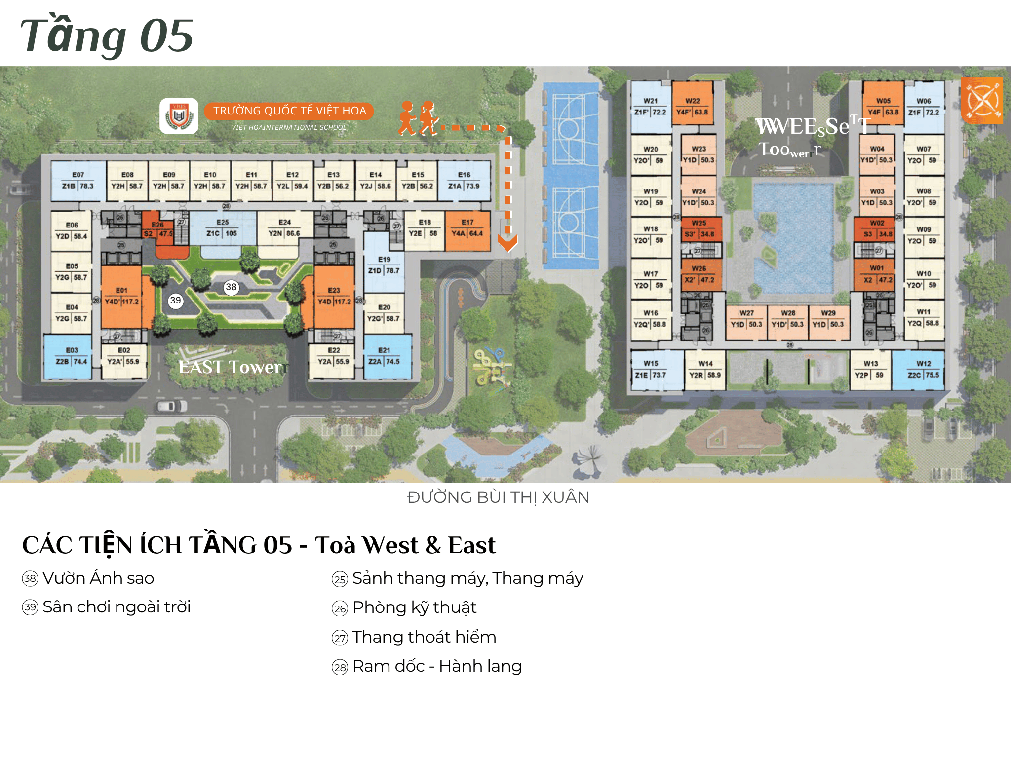 CÁC TIỆN ÍCH TẦNG 05 - Toà West & East - The NEST