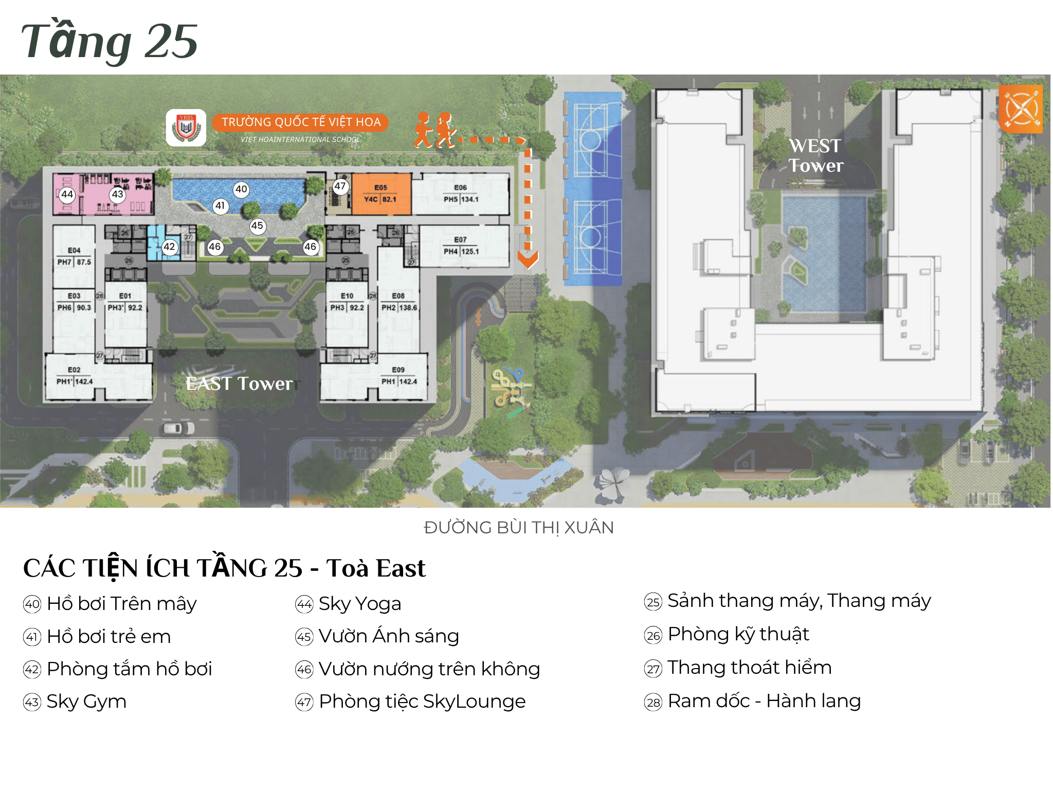 CÁC TIỆN ÍCH TẦNG 25 - Toà East - the NEST