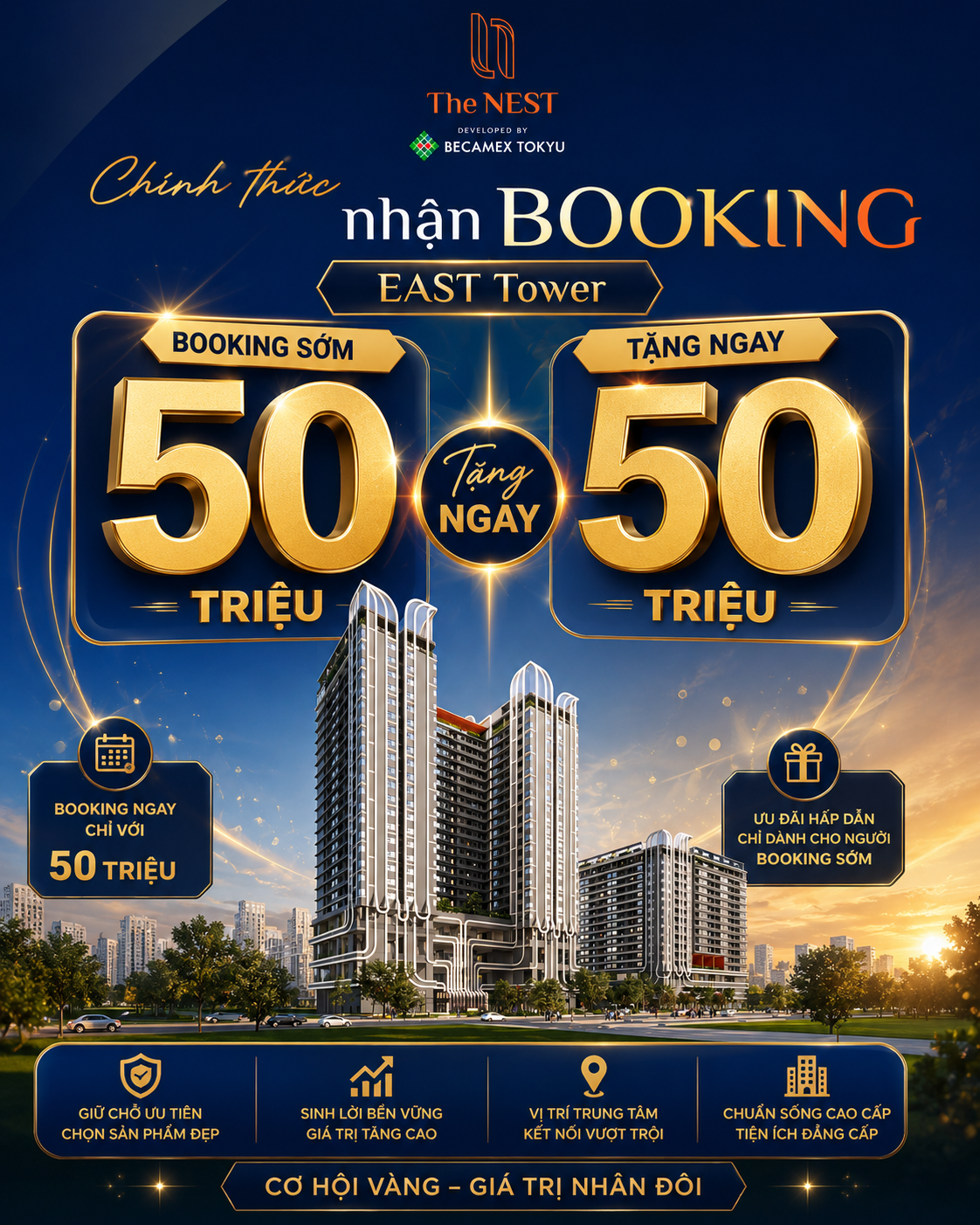 chính sách ưu đãi toà East dự án the NEST booking sớm tặng ngay 50 triệu .png