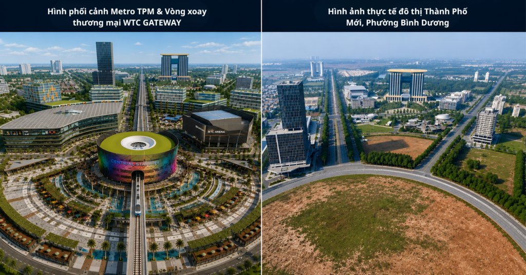 The NEST MIDORI PARK - Hình phối cảnh Metro TPM & Vòng xoay thương mại WTC GATEWAY